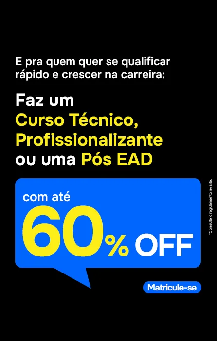 Esquenta Black UniCesumar. Curso técnico, profissionalizante ou pós EAD com até 60% off. Matricule-se.