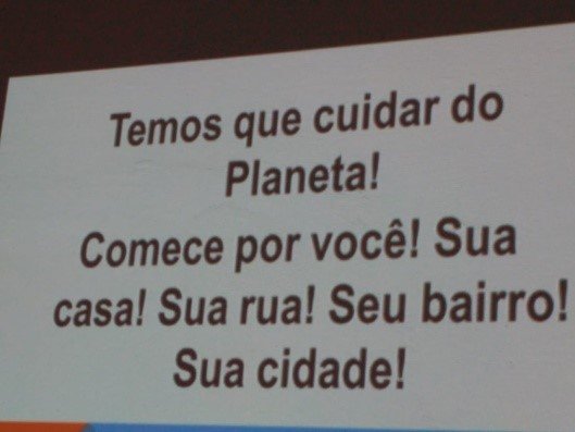 Palestra com o tema "Meio Ambiente e Você"