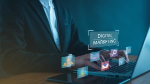 Hand,Shows,The,Sign,And,Icon,Of,Digital,Marketing,Internet
