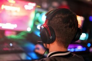 Teenager,Boy,Gamer,Play,Video,Game,On,Pc,Computer.,High