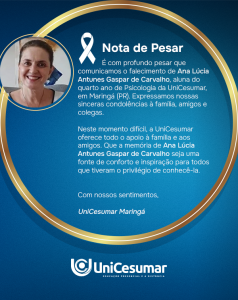 Nota de pesar - Ana Lúcia Antunes Gaspar de Carvalho (1)